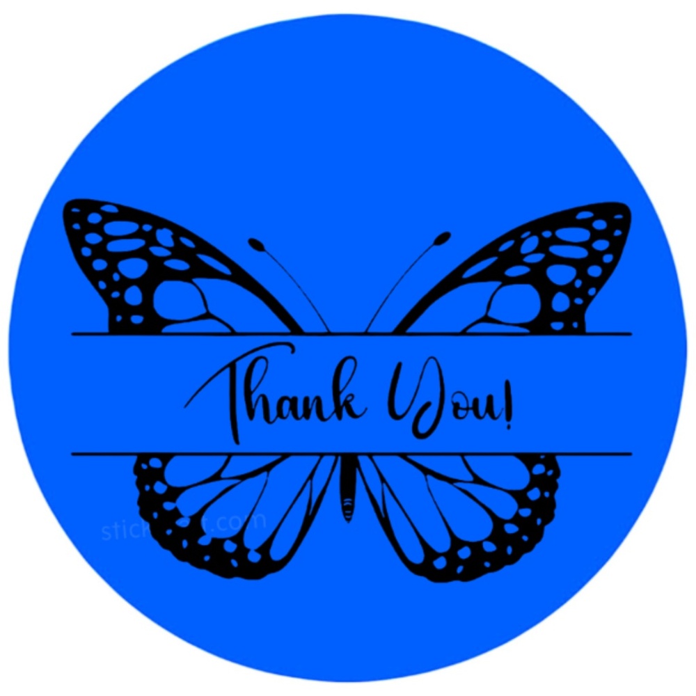 thank you sticker pink for business 2 inch round sticker - Picture 4 of 15